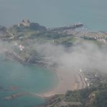 Der erste Blick auf die Kanalinseln: Jersey von oben